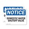 Signmission Domestic Water Shutoff Valve, 7 in W x Rectangle, Vinyl Decal OS-2PACK-NS-D-57-L-11454 - alternate 1